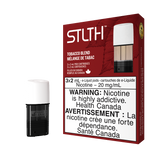Tobacco Blend - Medium blend tobacco flavor Specifically crafted range of flavors, designed specifically for STLTHAvailable in 0%, 2%, BOLD 35 and BOLD 50The nicotine blend is proprietary, purposely made to be extra smooth to accommodate adult smokers who are looking to switch from traditional tobacco. ______Each pack contains 3 pod cartridges2.0 mL of E-liquid per cartridge.